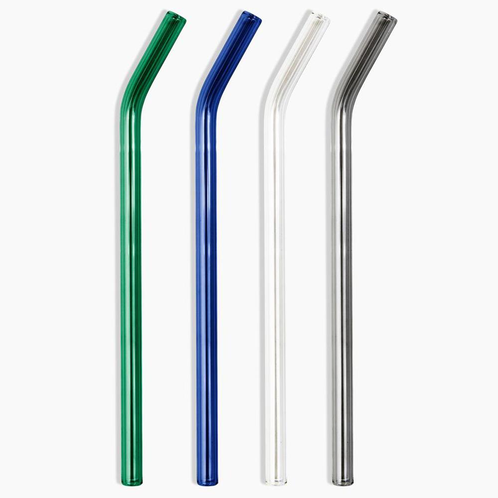 Color Glass Straw Transparent Glass Tube Heat Resistant Creative Color  Fruit Juice Straw Long Stem Glass Straw Reusable Straw