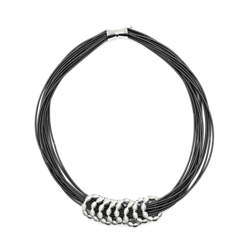 Piano Wire Beaded Sleeves Necklace