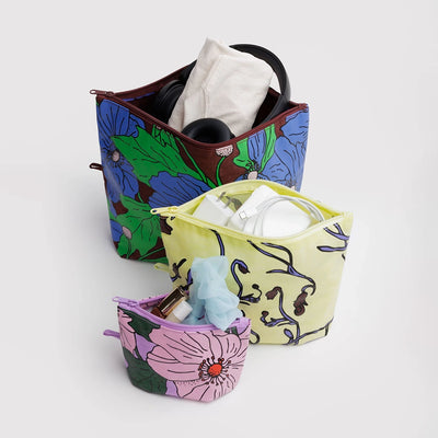 Baggu Poppy Mix Go Pouch Set