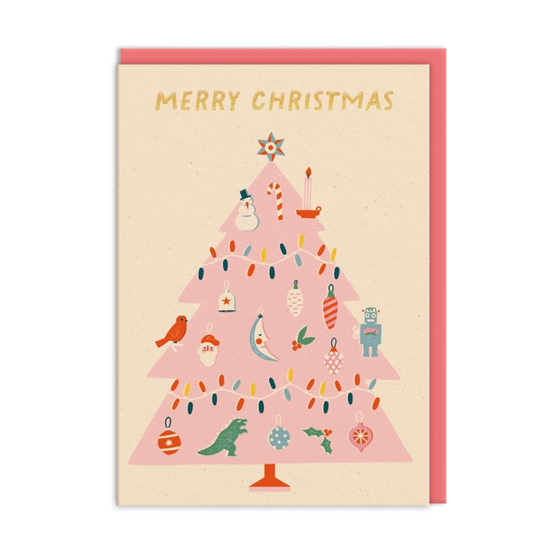 Pink Christmas Tree Boxed Card Set