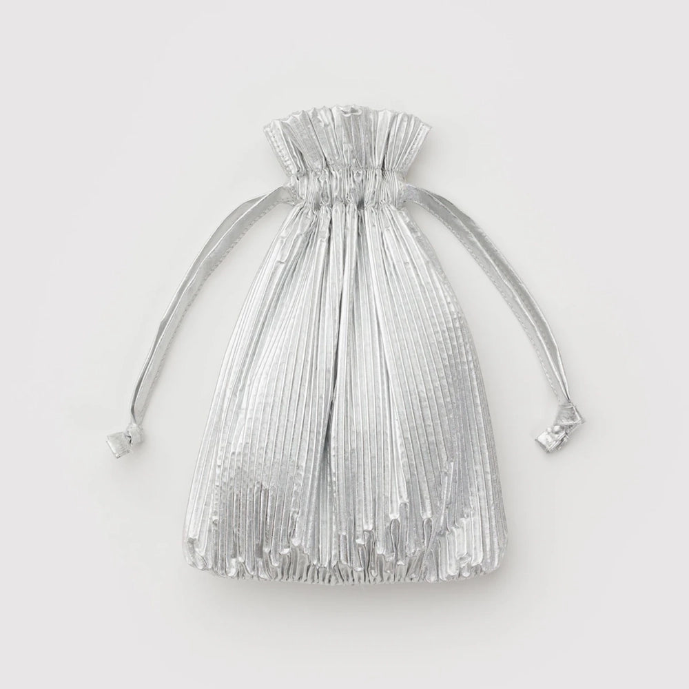 Baggu Pleated Tote Bag - Chrome Metallic