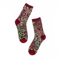 Sheer Serpentine Floral Crew Socks