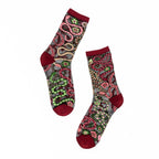 Sheer Serpentine Floral Crew Socks