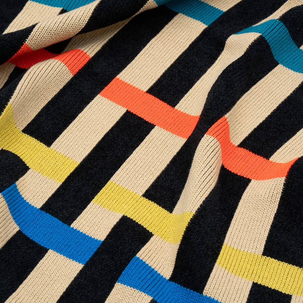 Ribbon Knit Throw Blanket