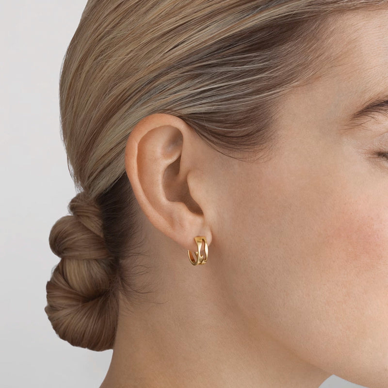 Fusion Open Hoop Earrings - Gold