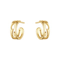 Fusion Open Hoop Earrings - Gold
