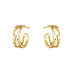 Fusion Open Hoop Earrings - Gold