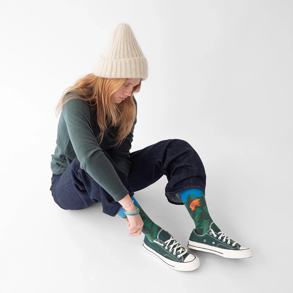 Forest House Pattern Socks