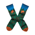 Colorful socks with animal design on a white background
