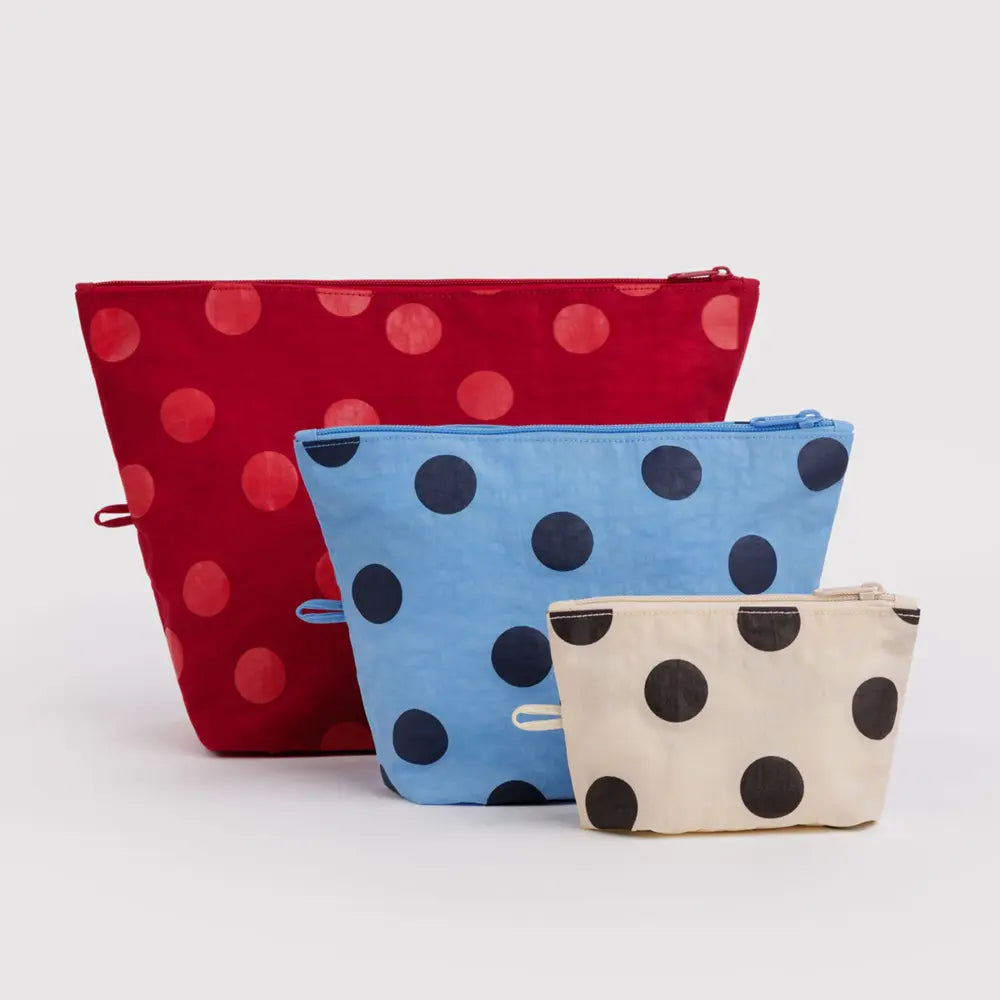 Baggu Polka Dot Mix Go Pouch Set