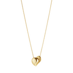 Melding Halves Heart Pendant Necklace - Gold