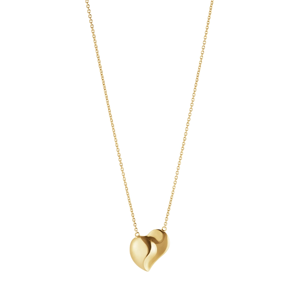 Melding Halves Heart Pendant Necklace - Gold