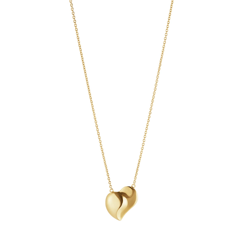 Melding Halves Heart Pendant Necklace - Gold