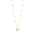 Folded Heart Pendant Necklace - Gold