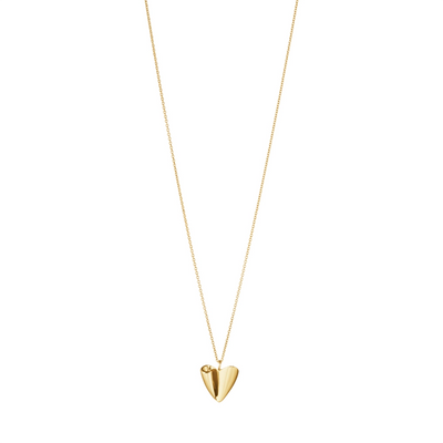 Folded Heart Pendant Necklace - Gold