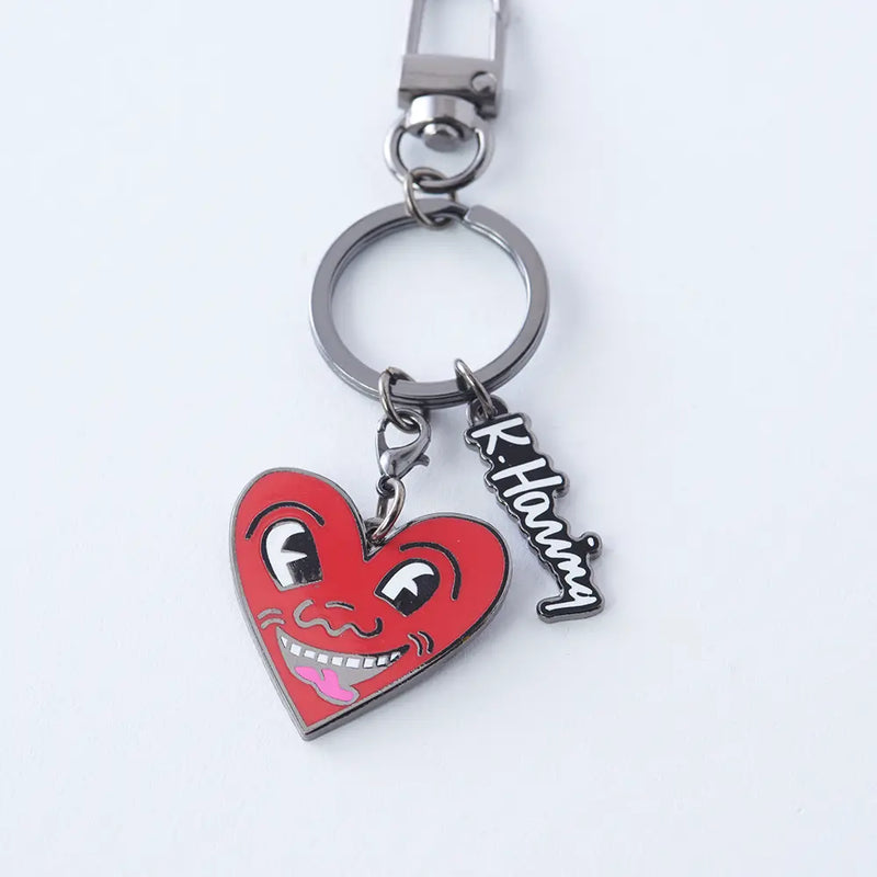 Keith Haring Smiling Heart Keychain