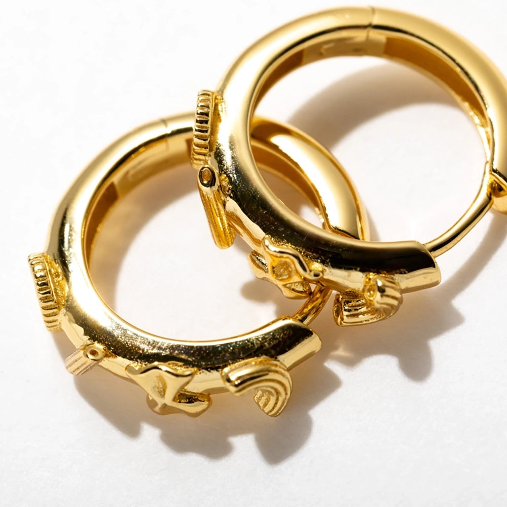 Pasta Huggie Hoop Earrings