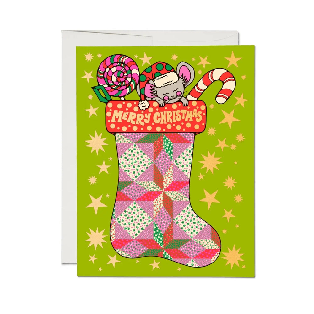 Nestled In Stocking Card