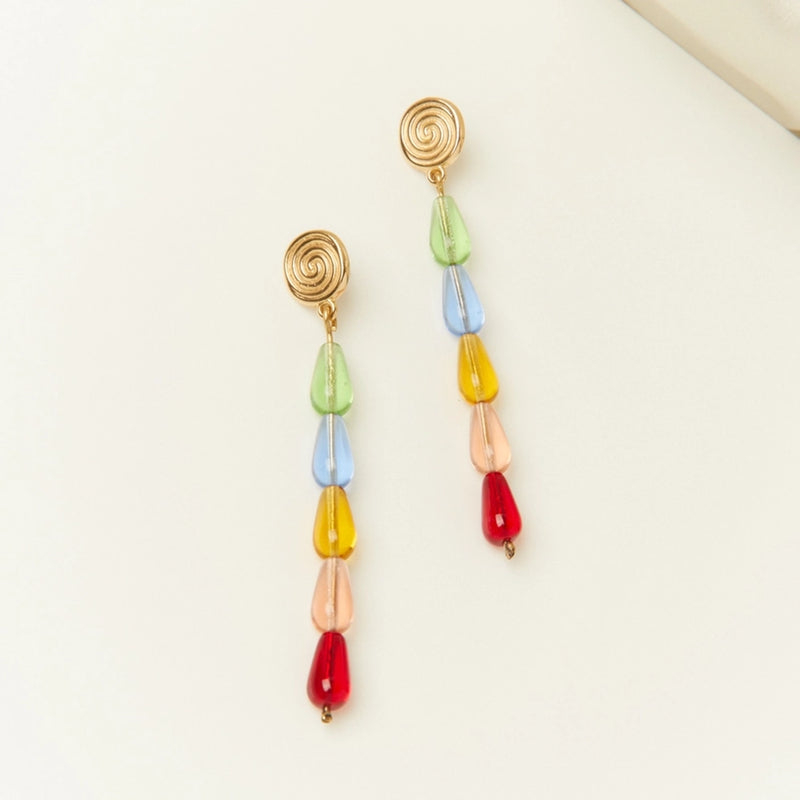 Technicolor Teardrop Glass Earrings