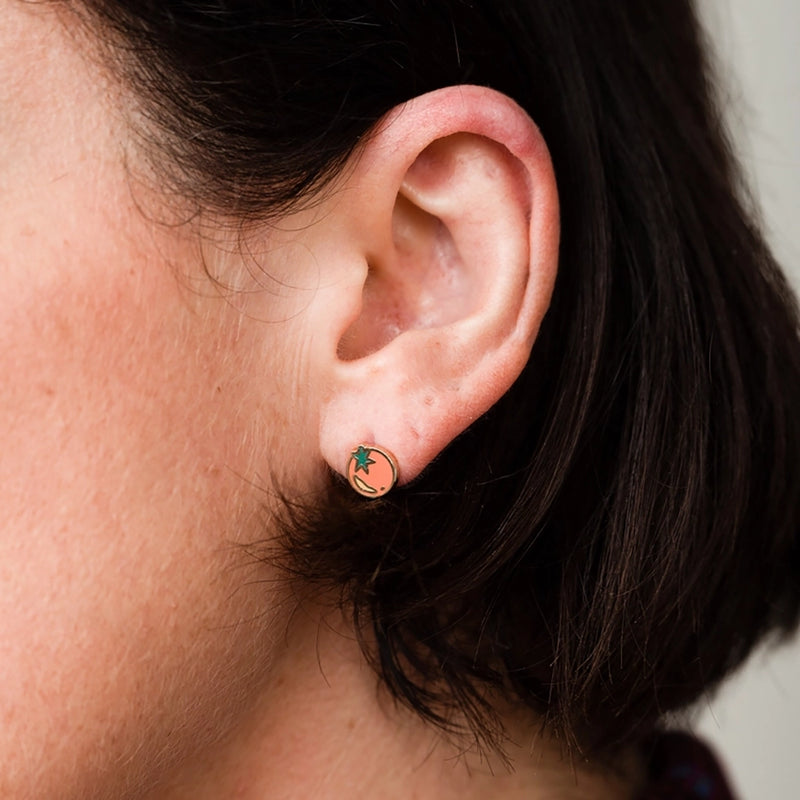 Tomato Stud Earrings