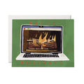 Happy Holidays Fireplace Glow Card