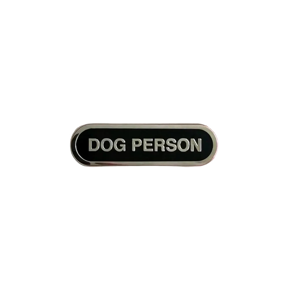 Dog Person Label Pin