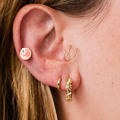 Pasta Huggie Hoop Earrings