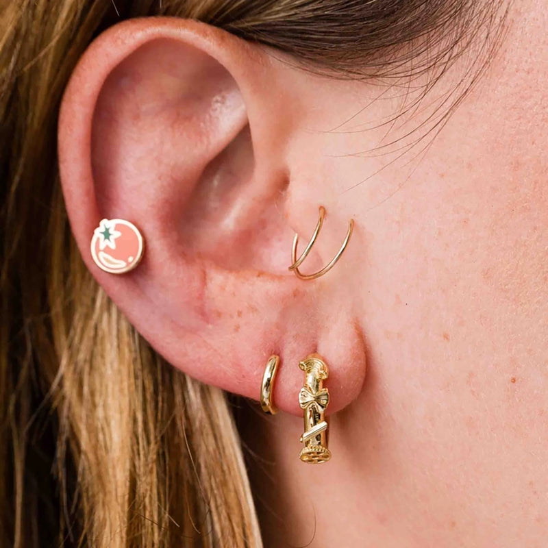 Pasta Huggie Hoop Earrings