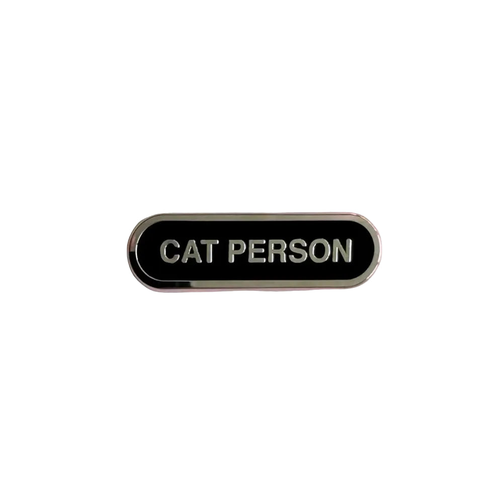 Cat Person Label Pin