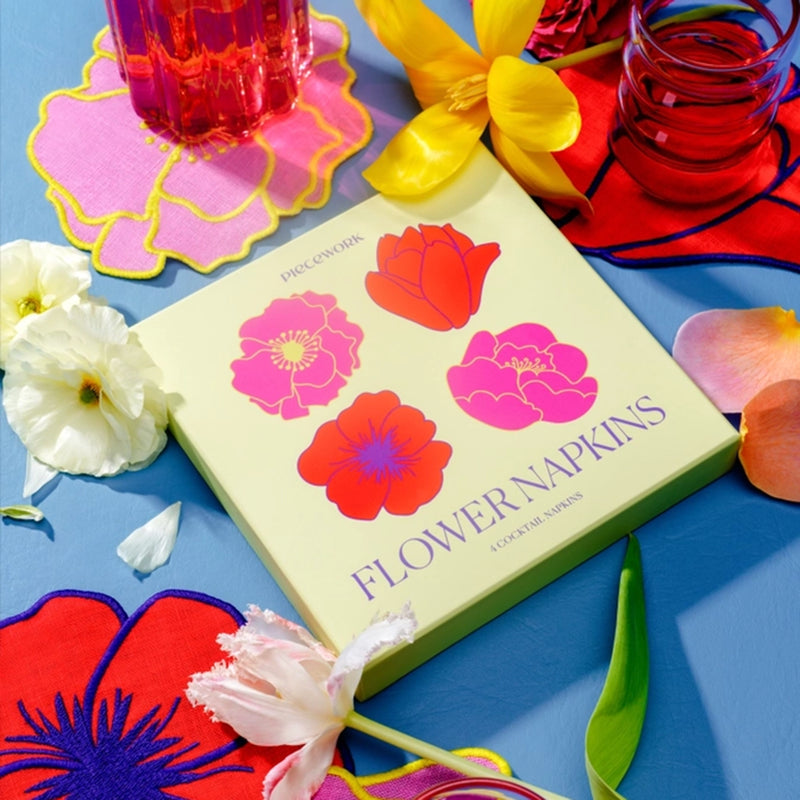 Flower Cocktail Napkins Set