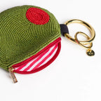 Olive Beaded Coin Purse