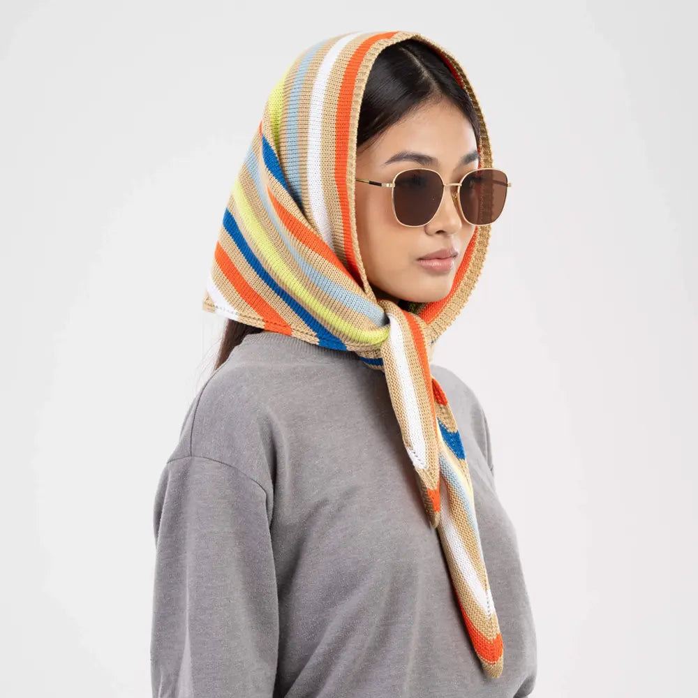 Color Stripe Triangle Scarf