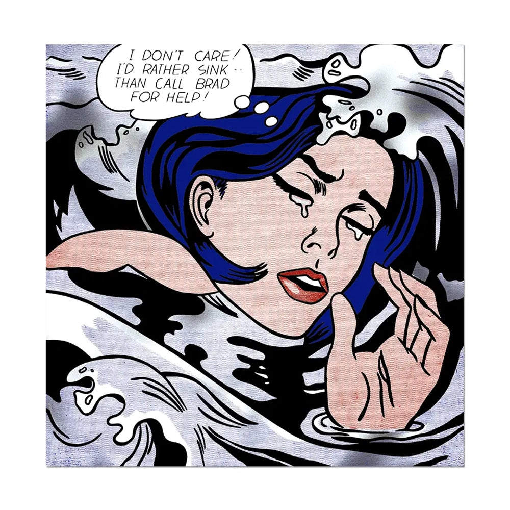 Lichtenstein Drowning Girl Sticker