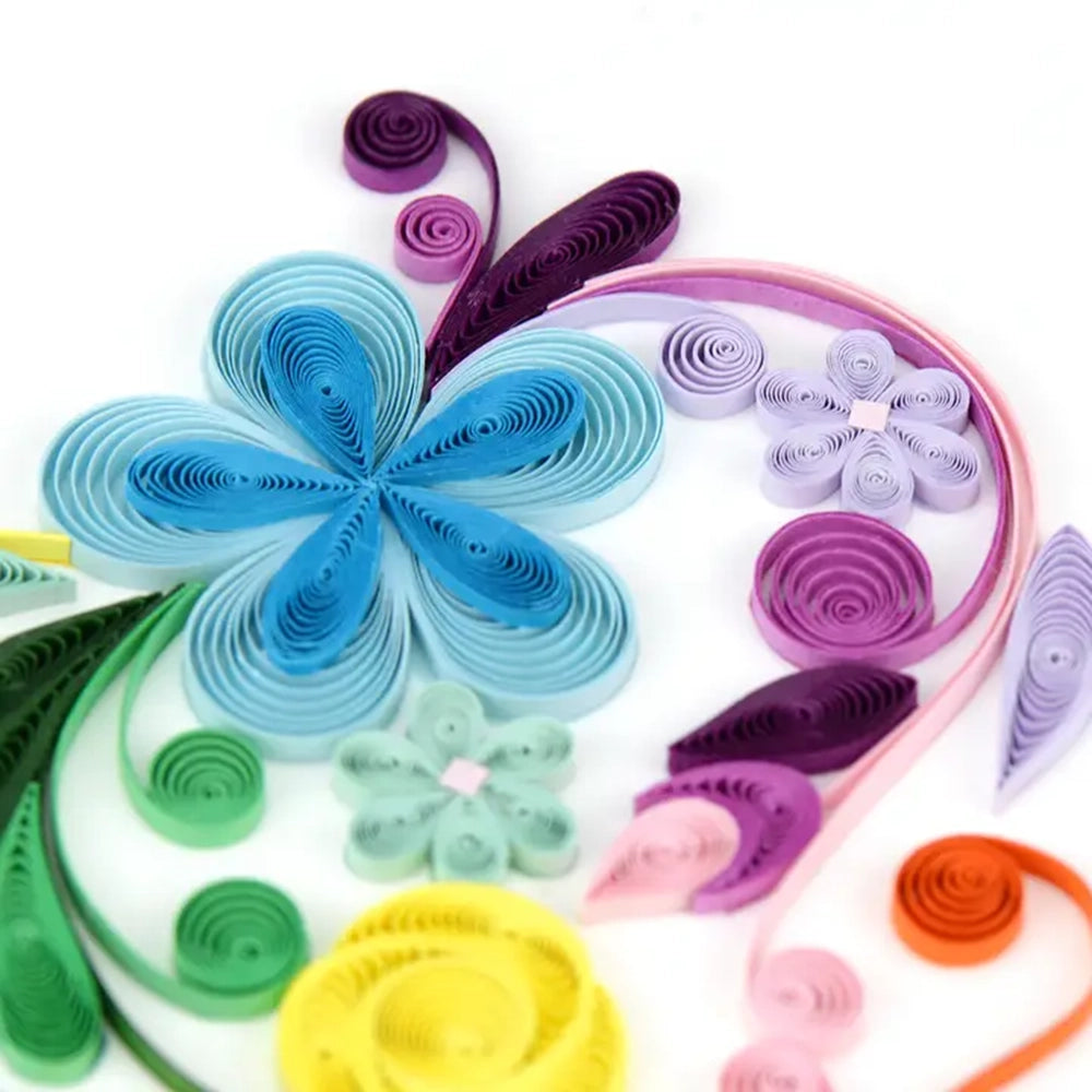 Floral Rainbow Heart Quilled Card