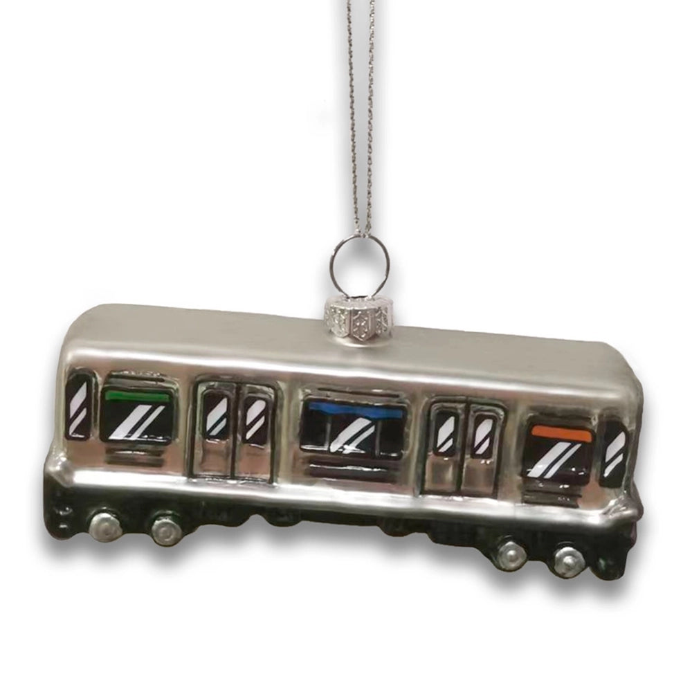 Elevated Train Glass Ornament