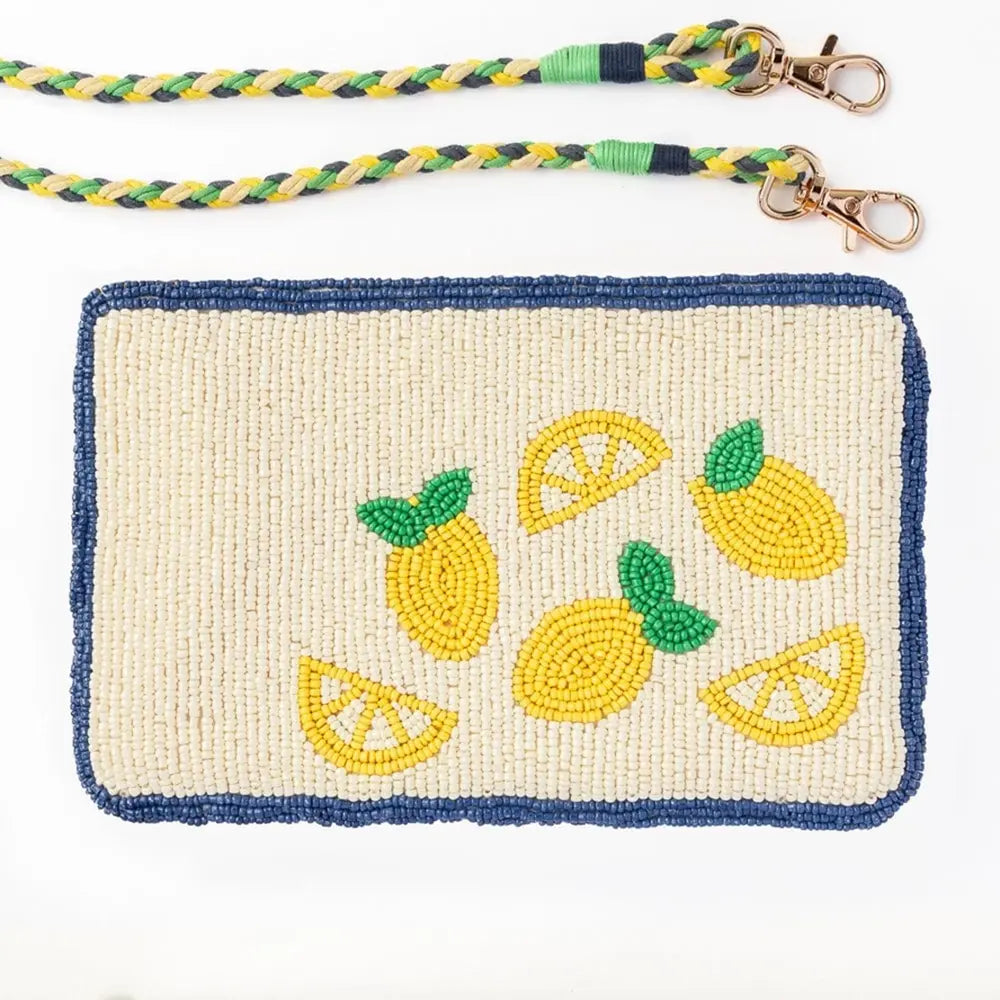 Lemons Beaded Clutch Purse
