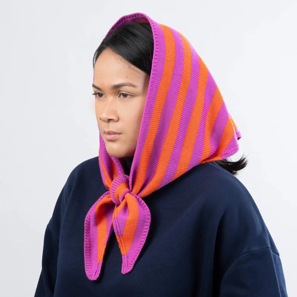 Simple Stripe Triangle Scarf