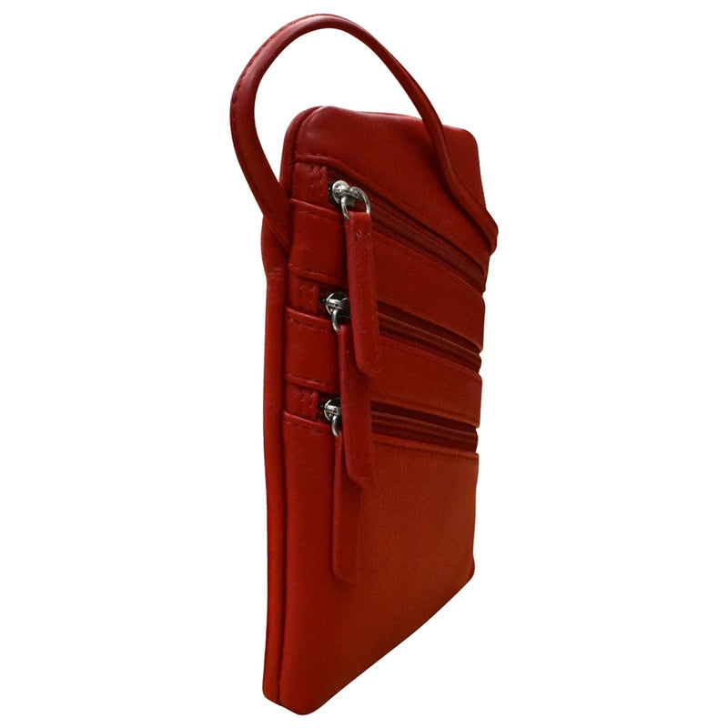 Triple Zip Crossbody Purse
