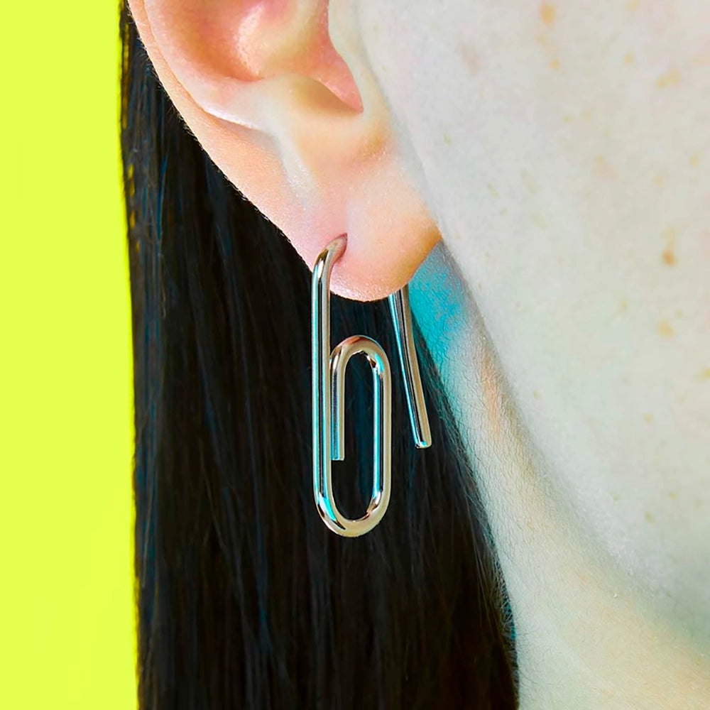 Paper Clip Single Earring - Mini