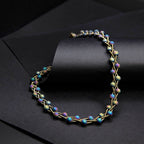 Braided Piano Wire Geode Necklace