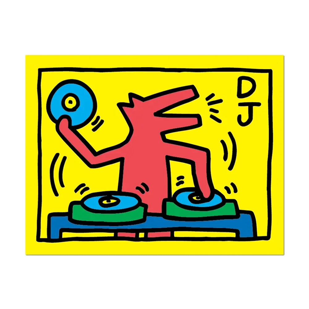 Haring DJ Dog Sticker