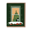 Cat in Window Christmas Tree Boxed Card Set