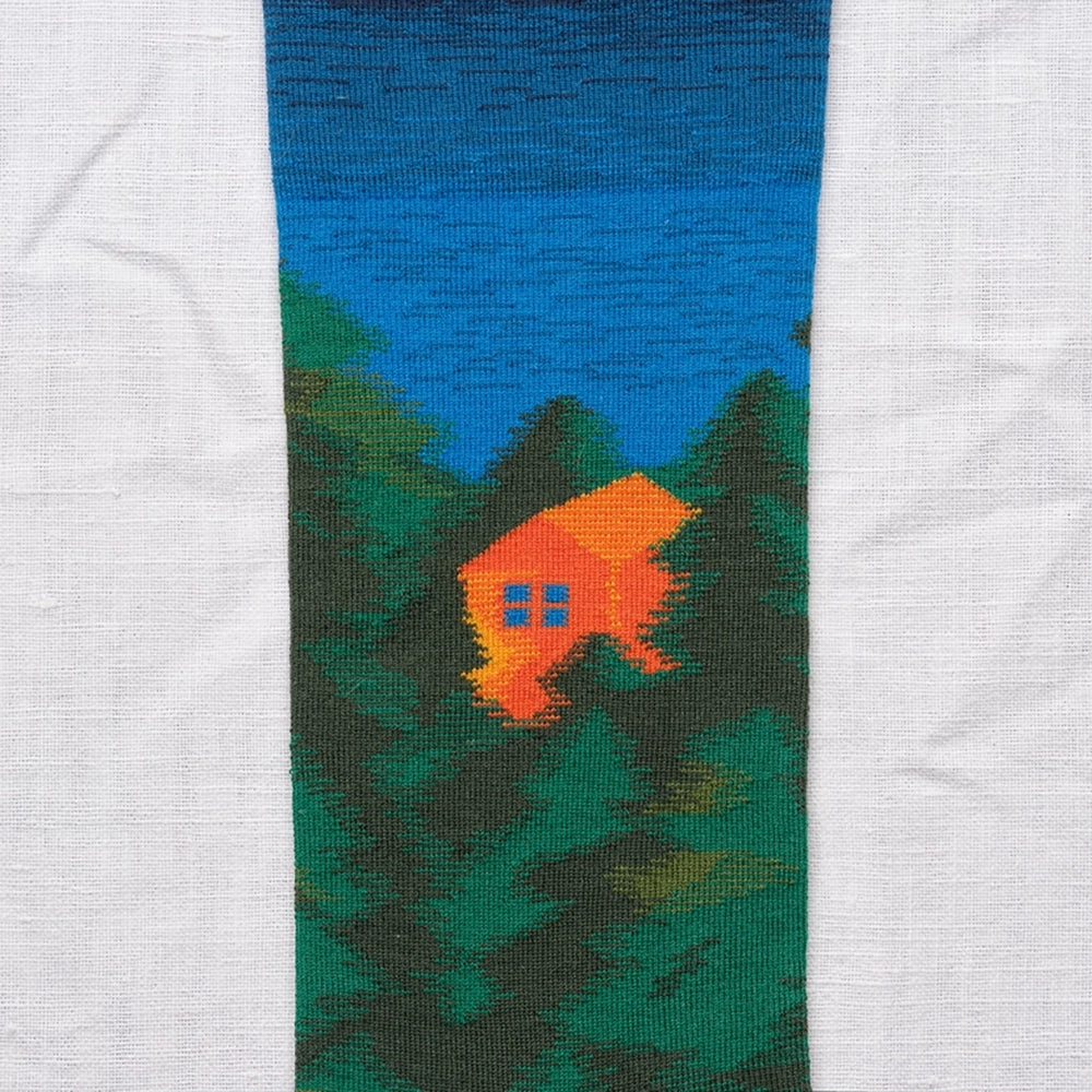 Forest House Pattern Socks