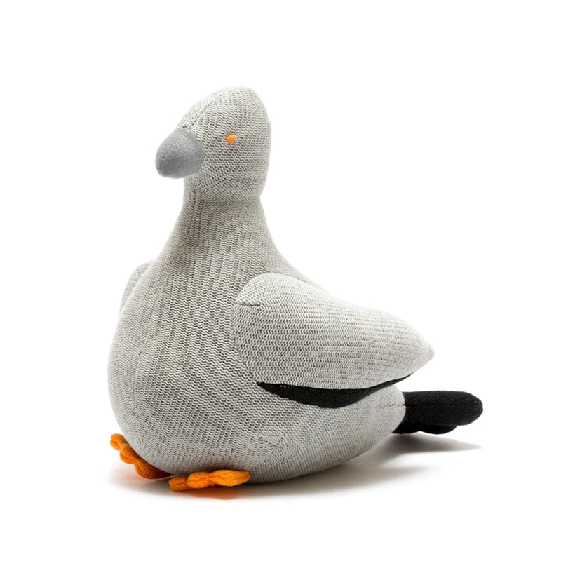 Knitted Grey Pigeon Plush