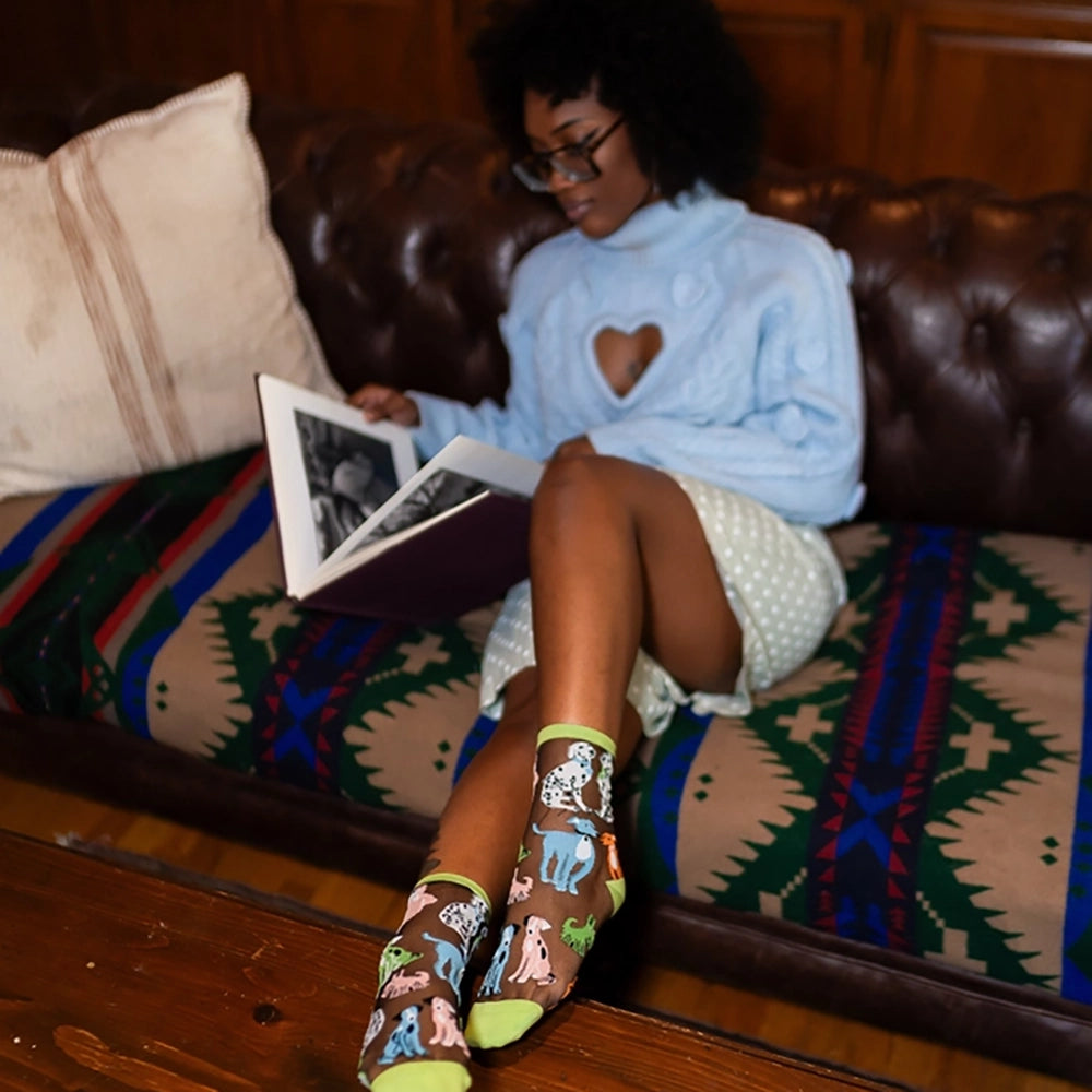 Sheer Dopamine Dogs Crew Socks