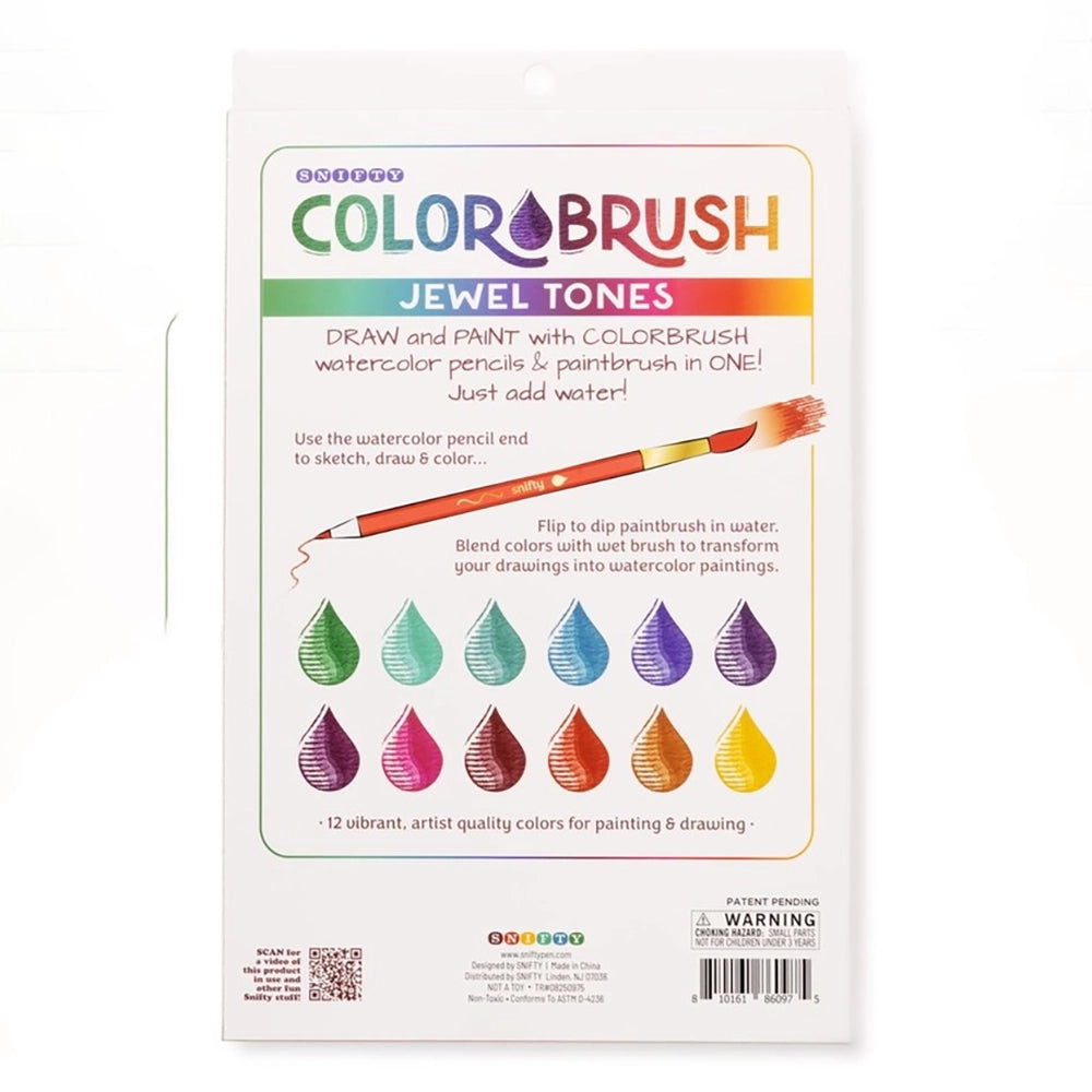 Colorbrush Jewel Tones - Watercolor Pencil & Paintbrush Set