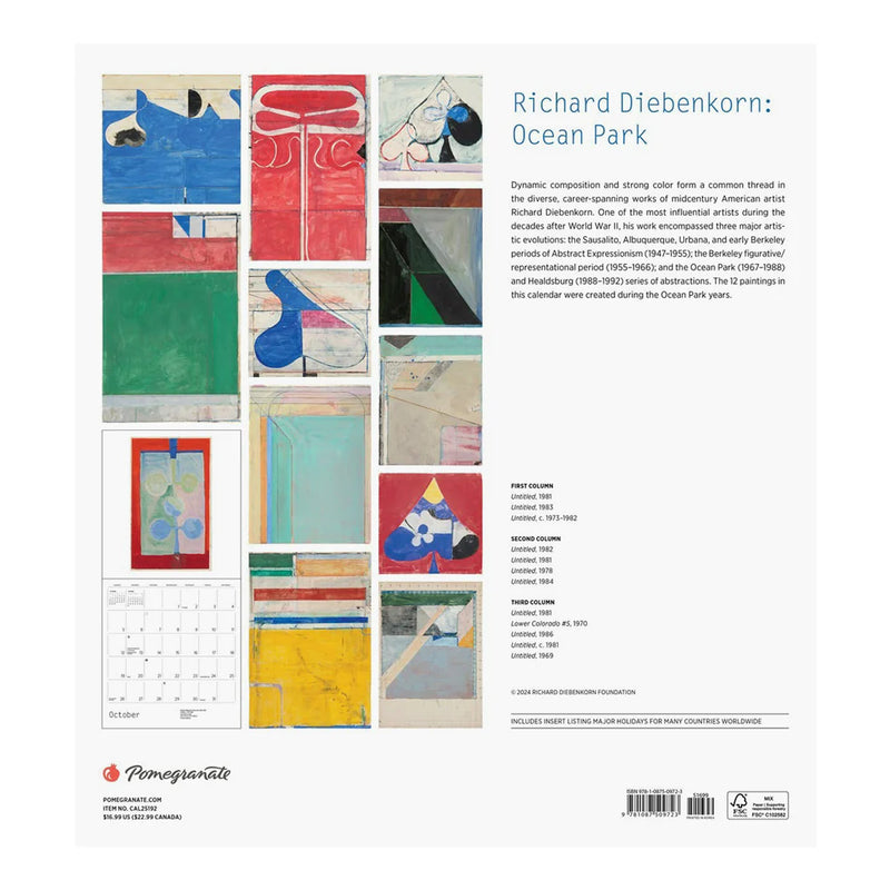 Richard Diebenkorn 2025 Wall Calendar