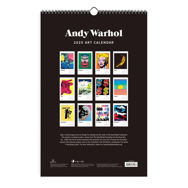 Andy Warhol 2025 Wall Calendar