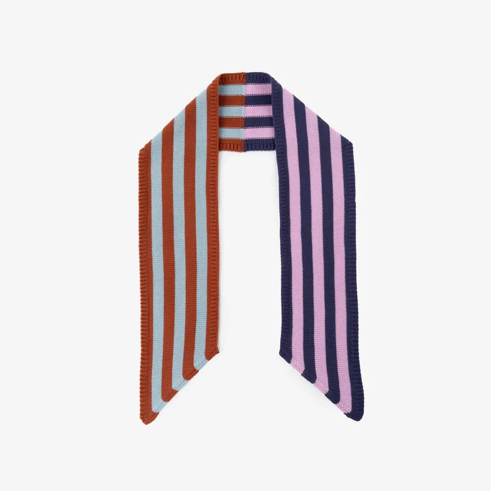 Colorblock Stripe Mini Ribbon Scarf