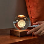 Gingko Amber Crystal Light Dandelion Lifestyle with Hand over button